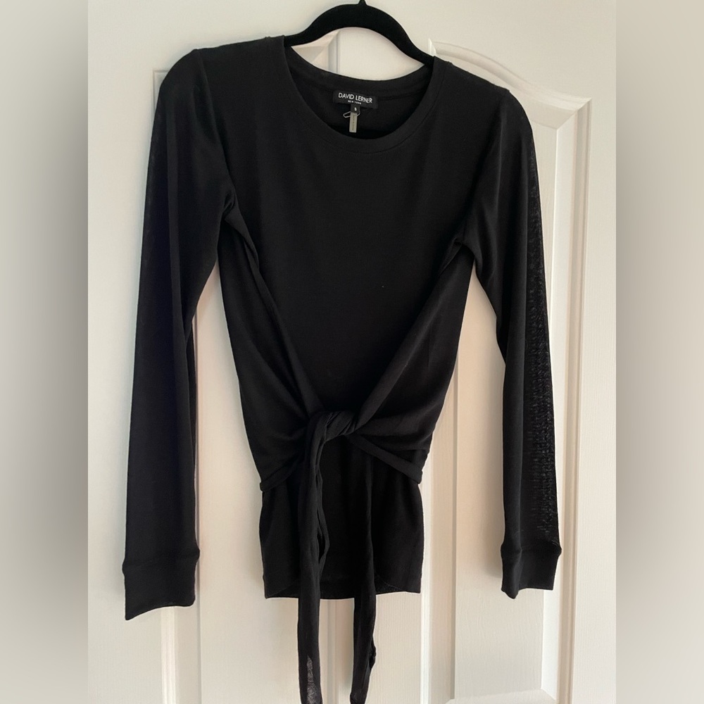 Long sleeve top with tie front